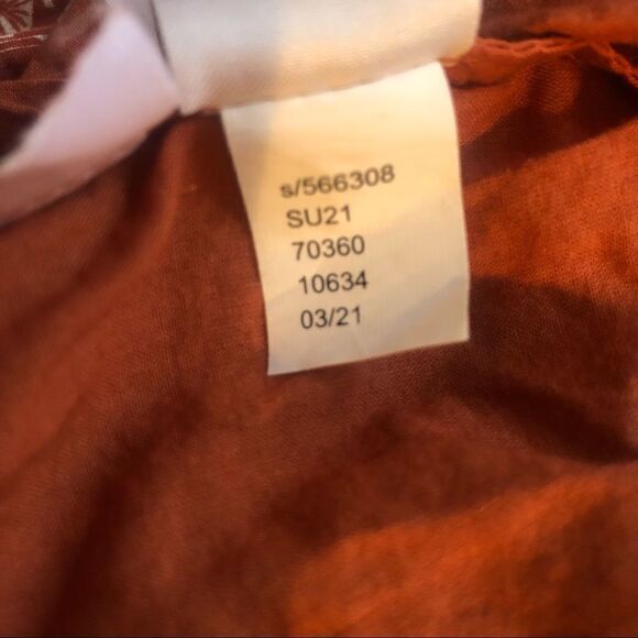 LOFT SKIRTS, Palm Smocked, Tiered Skirt Rich Chestnut Size L - Picture 6 of 7